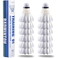 Los mejores  - DY_Jin 12 Paquetes de Volantes de bádminton de Pluma de Ganso avanzados con Gran Estabilidad y Durabilidad- Deportes en…